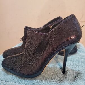 Gucci black sequin low booties